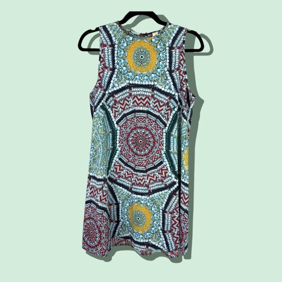 Allison Joy  Mini Dress Geometric Women's Multicolored Sleeveless Size Medium - Picture 1 of 9